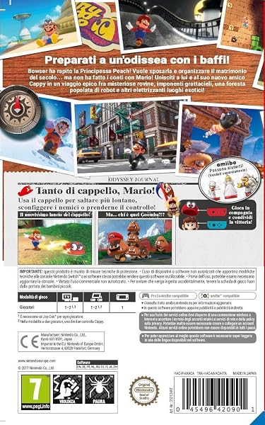 Super Mario Odyssey - Videogioco Nintendo - Ed. Italiana - Versione su scheda - 2