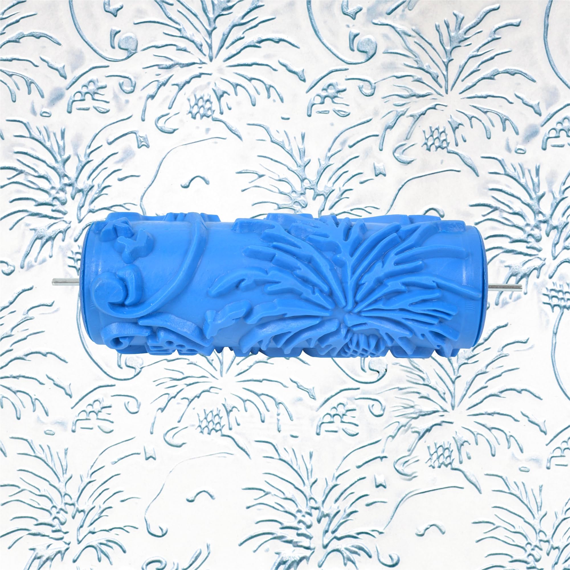 5'' Inch Texture Rubber Roller Single Color DIY Patterned Paint Roller Decorative Used for Home Wall Decoration(040Y)