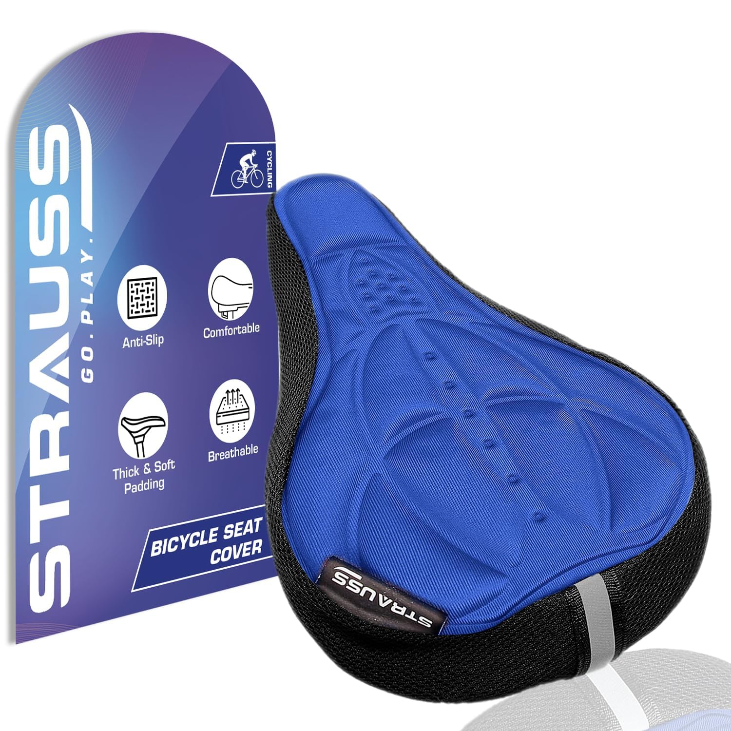Strauss Extra Thick Padded Gel Bike Saddle Seat Cover Strauss