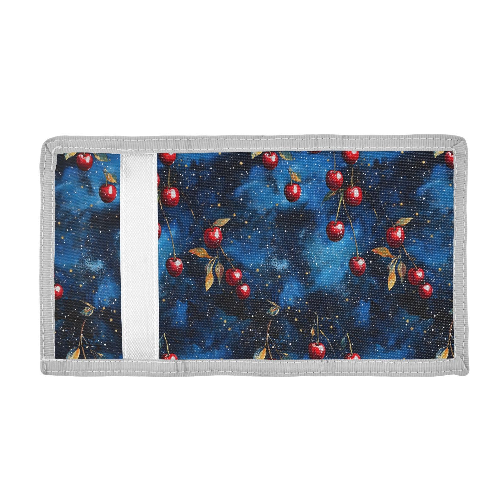 FOLIOSA Kids Wallet for Boys Girls Galaxy Fruit Print Youth Wallet with Zipper Pocket Card Holders, Novelty Wallet 4.9×2.9 in