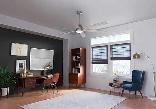 Miniatura 5 de Hunter Ventilador de techo de plata mate de gravedad WiFi de 72 pulgadas con kit de luz LED y control remoto de mano