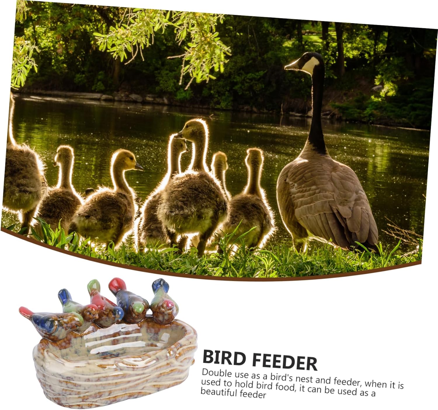 balacoo 1pc Ceramic Bird Feeder and Decorative Adornment for Outdoor Use Elegant and Design for Bird and Garden Decor