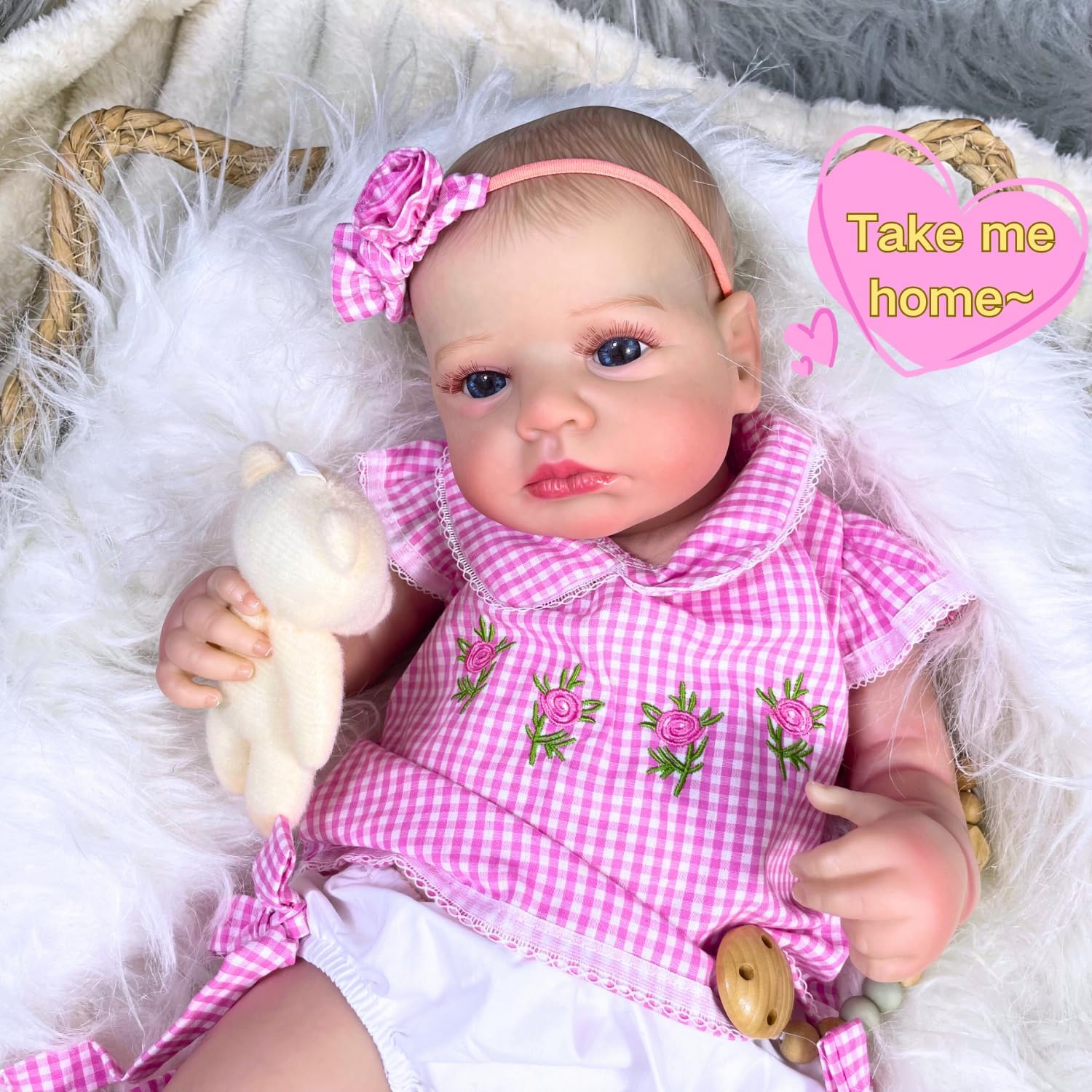 MRB Lifelike Reborn Baby Dolls, 20 Inch Realistic Real Life Baby Dolls Girl with Soft Weighted Body and Blue Eyes, Newborn Baby Dolls Gift with Accessories for 3+ Years Old Kids