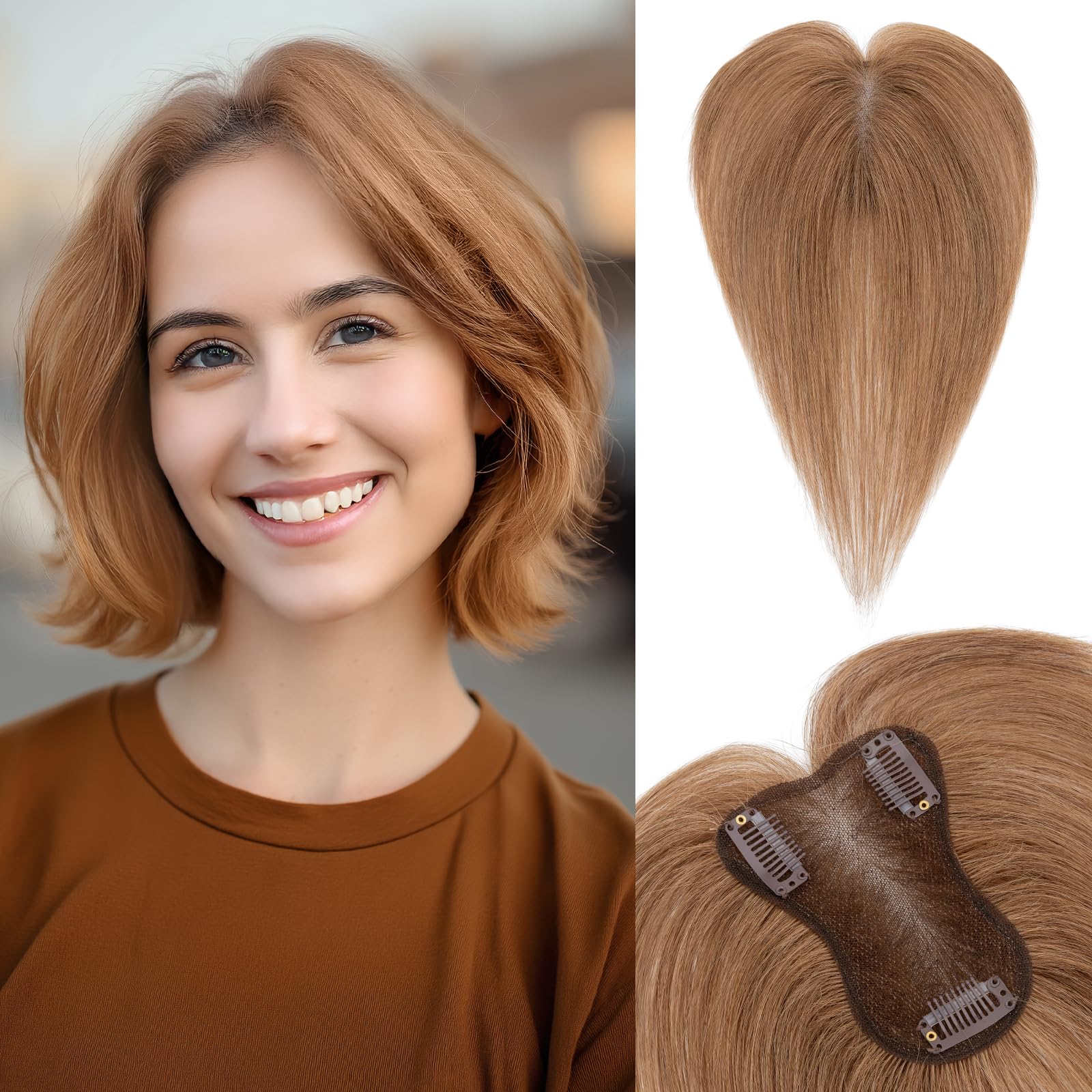 SEGOHAIR Hair Toppers for Women Human Hair 360°3D Coverage Lightweight