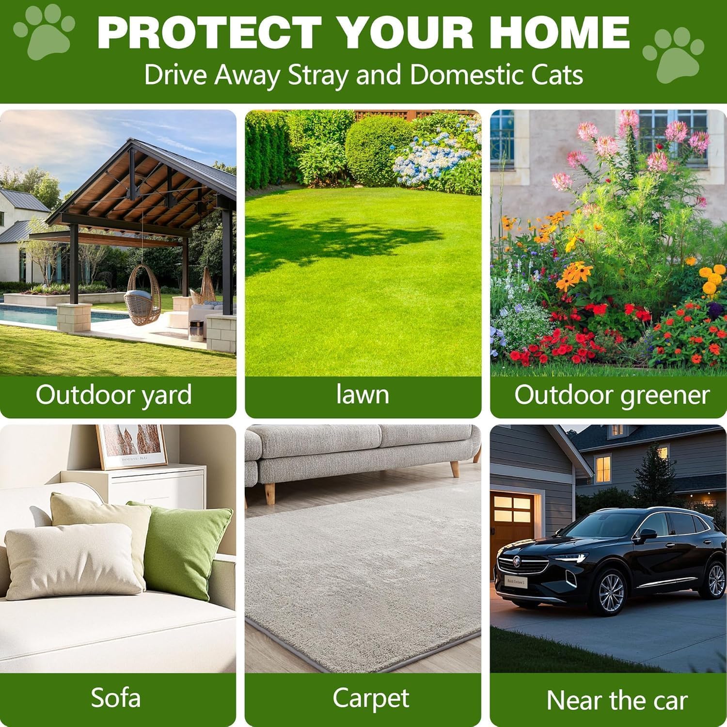 Cat and Dog Repellent for Home & Garden | Natural Peppermint Oil Pet Deterrent to Prevent Scratching & Chewing on Furniture, Curtains, Plants | Indoor & Outdoor Use | Safe for Family & Pets | (1) pack of 10 2