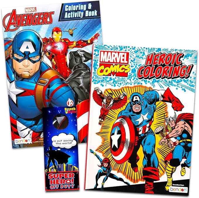 Amazon.com: Marvel Avengers Coloring Book Super Set for Kids, Adults ...