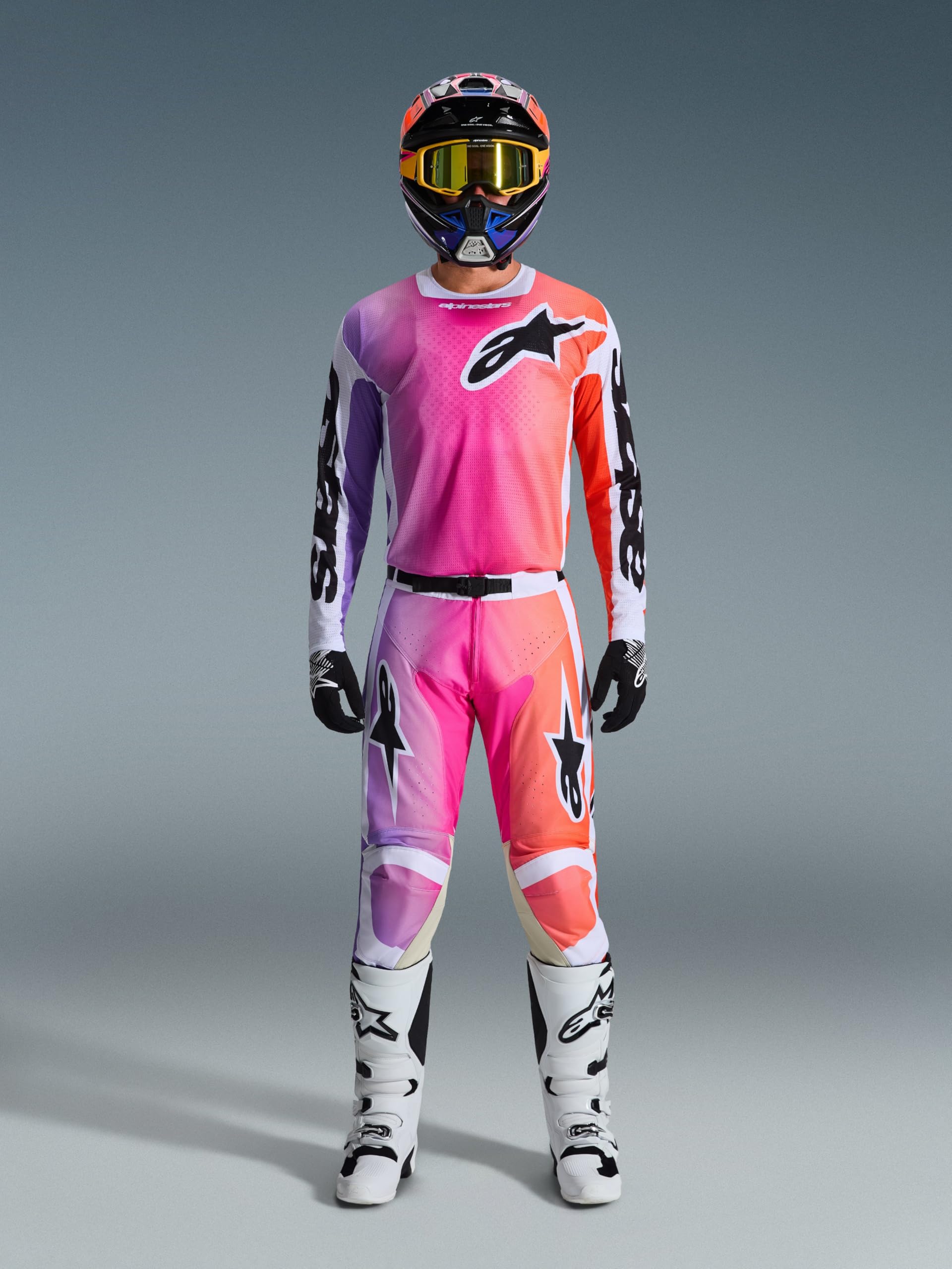 Alpinestars Racer A Portl Maglia da motocross, multicolore, XL