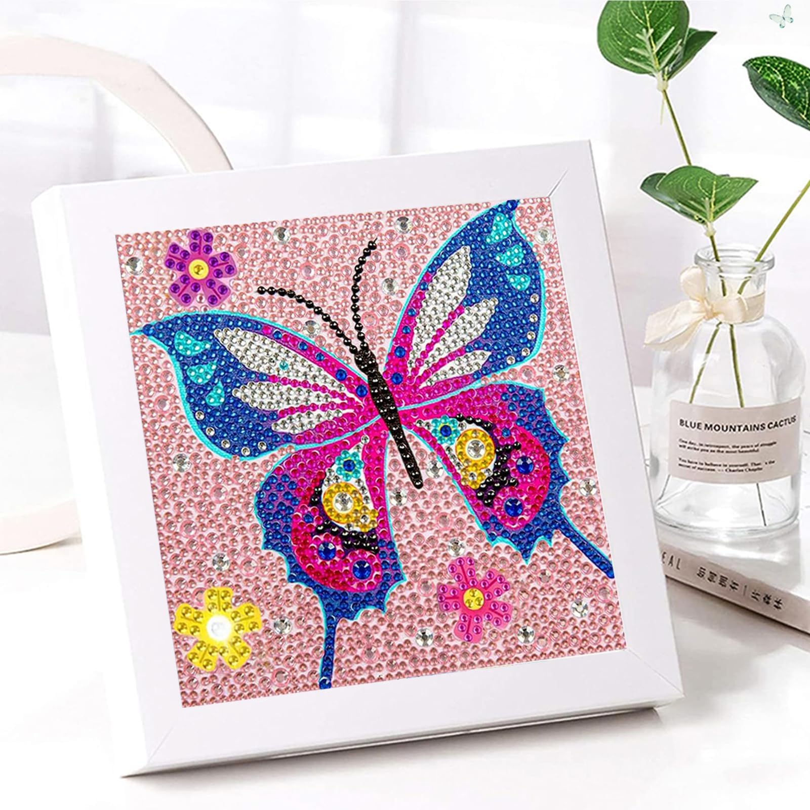 Kit Peinture Diamant 5D 10 Motifs Papillon Et Fleurs - Pour Enfants, Décoration Intérieur/extérieur, Cadeau Créatif - 13