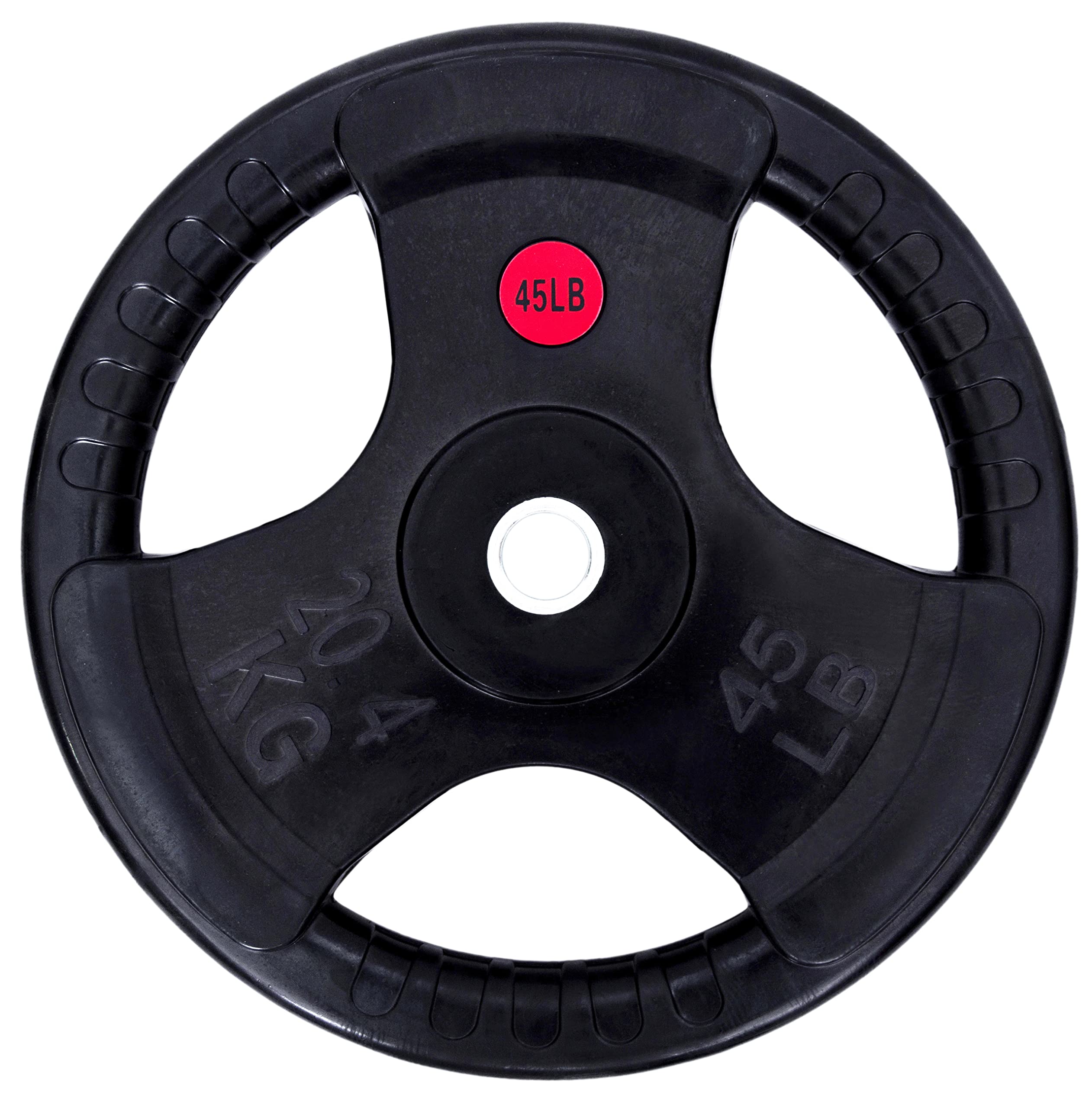 BalanceFrom Rubber Coated Cast Iron Plate Weight Plate for Strength Training and Weightlifting, Olympic or Standard