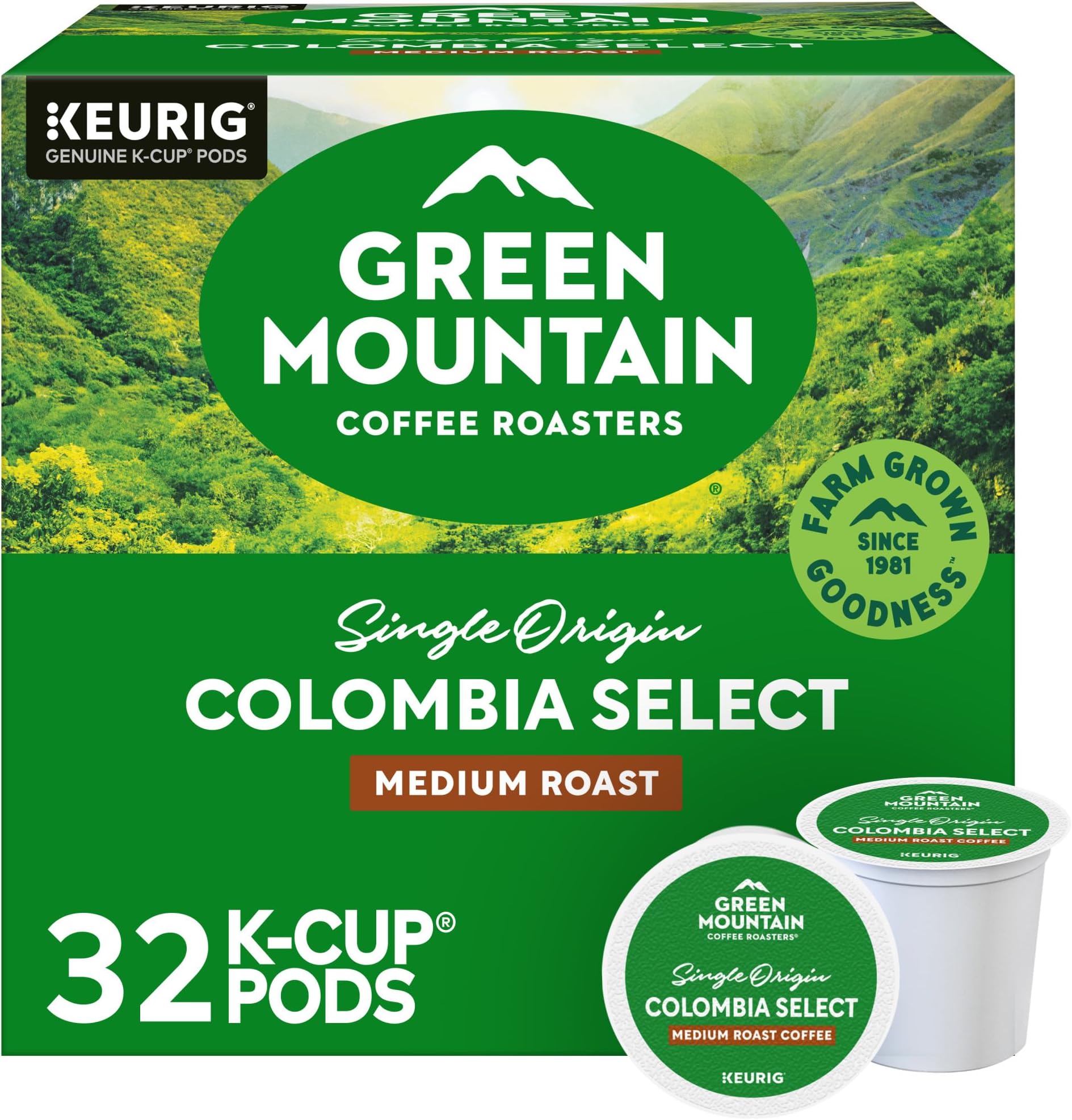 Colombia Select Coffee, Keurig Single-Serve K-Cup pods, Medium Roast, 32 Count