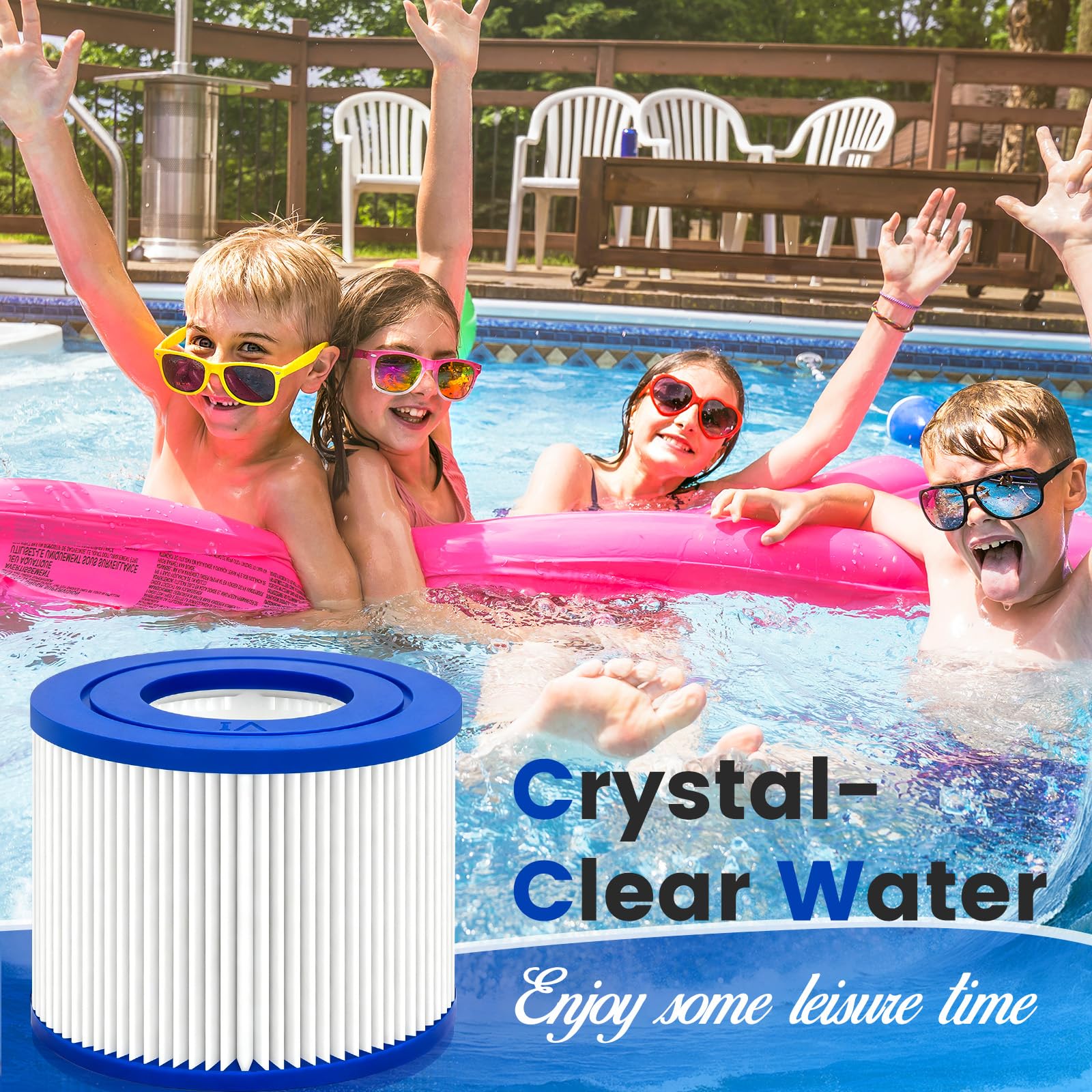 Erzekrim 6 Stück Filter VI für Pool Filterkartuschen VI für Bestway Miami Filter Cartridge VI Kompatibel mit Lay-Z-Spa, Monaco, Vegas, Palm Springs, Ersetzt die Originalkartusche BW58323/90352E