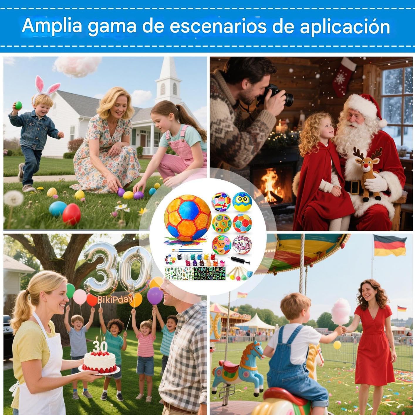 Genérico Kit de Pintura de Fútbol,Set De Pintura Creativa De Fútbol Con Docena De Colores - Materiales Artísticos con Stickers Luminosos para Habitación Infantil Salón Aula Fiestas Navideñas