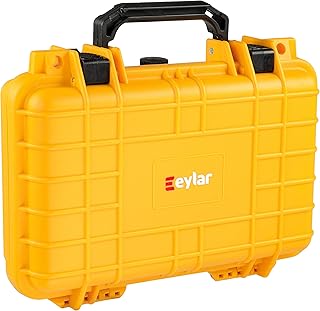 Eylar Protective Gear and Camera Hard Case Waterproof Dry Box with Foam 11.6 Inch 8.3 Inch 3.8 Inch (Yellow)