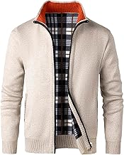 Men's Cardigan Fleece Lined Cardigan Sweat Jacket Long Sleeve Winter Jacket