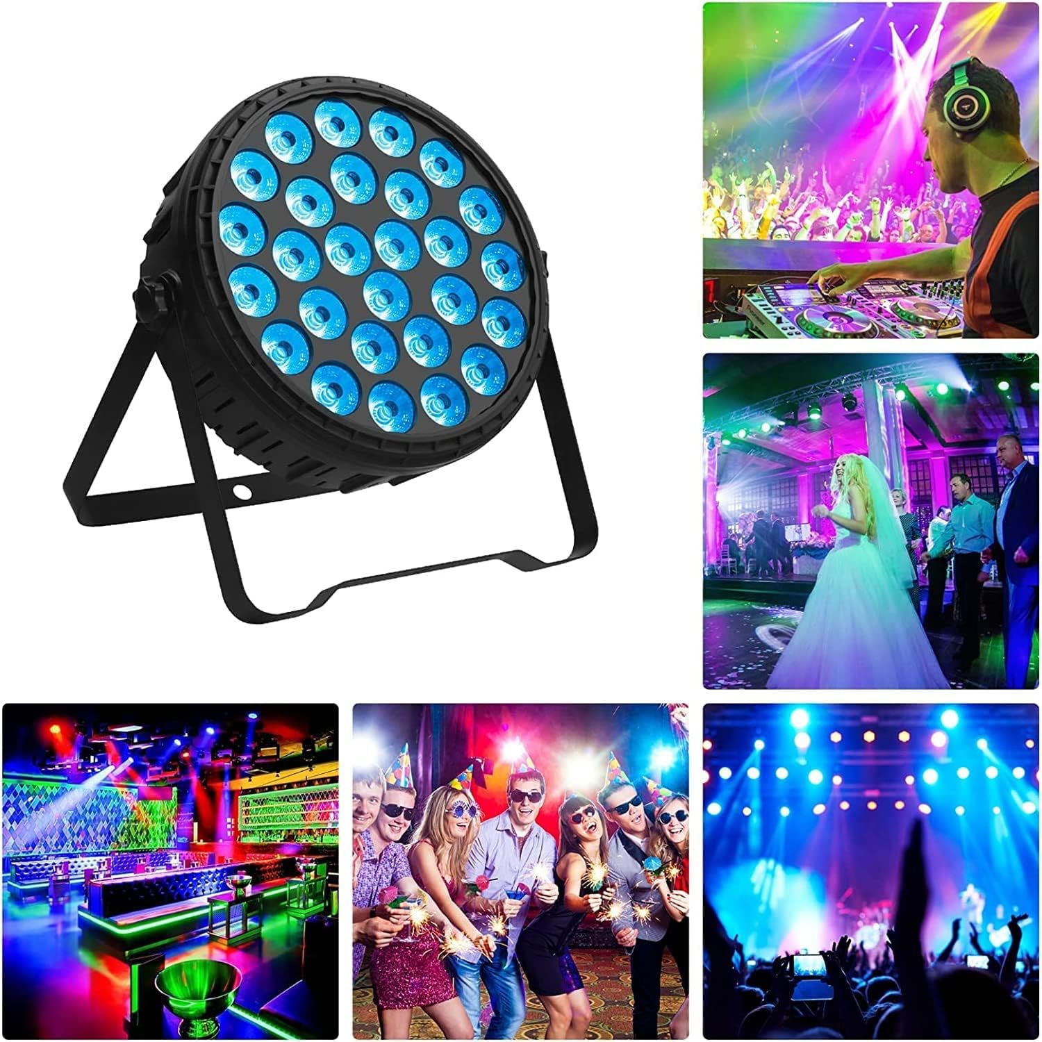 4er 216W LED Par Strahler Scheinwerfer, RGBW DMX512 4-in-1 Bühnenlicht Partylicht mit Fernbedienung Disco-Licht für Bühne DJ Show Bar Halloween Weihnachten- Deutsches Lager