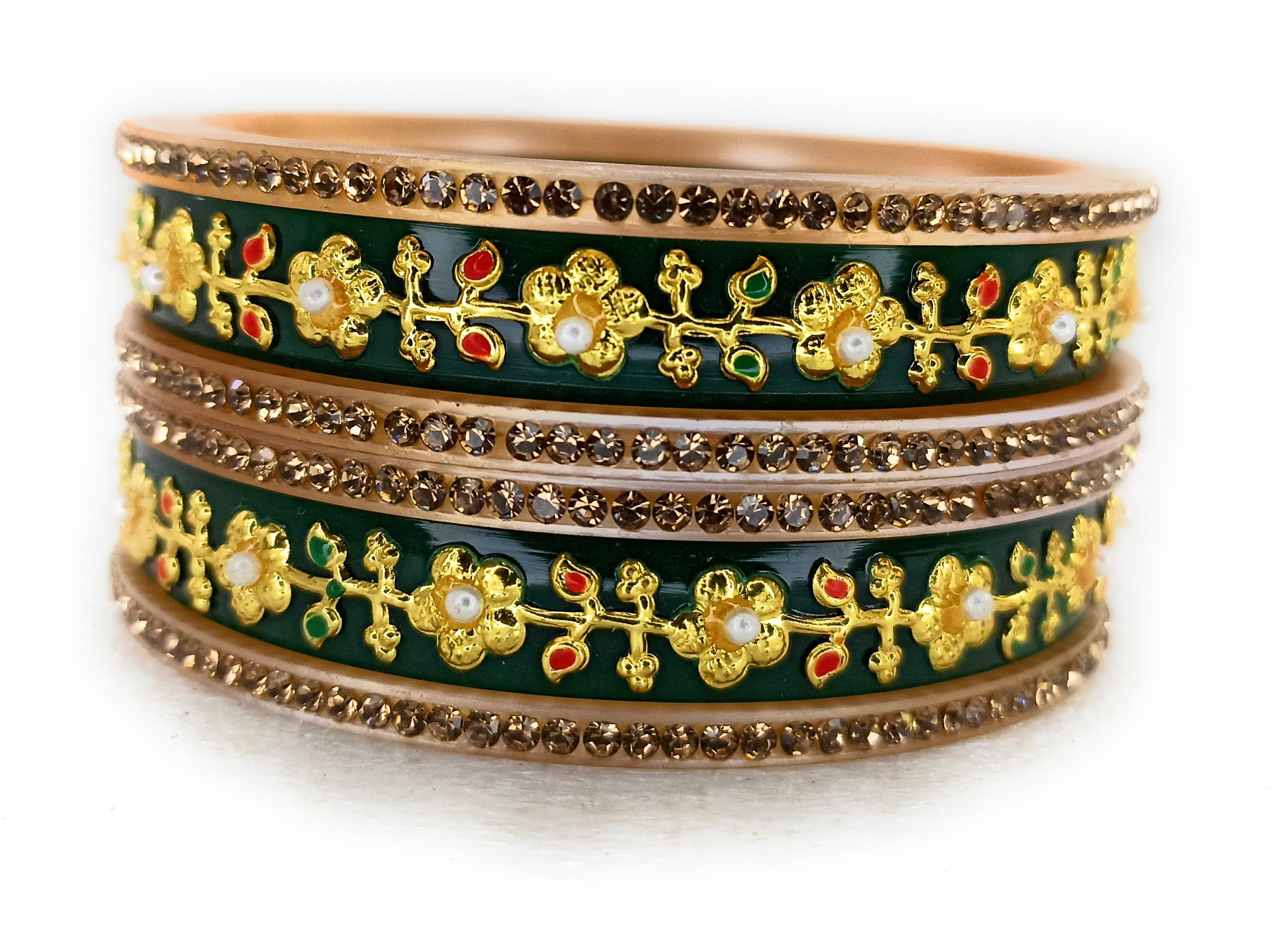 SBS Seep Plastic Meenakari & Beads Work and Stone Studded Bangles set for Women and Girls (Rajwadi Green, 2-6) (B0CG3GHWRQ) Amazon Price History, Amazon Price Tracker