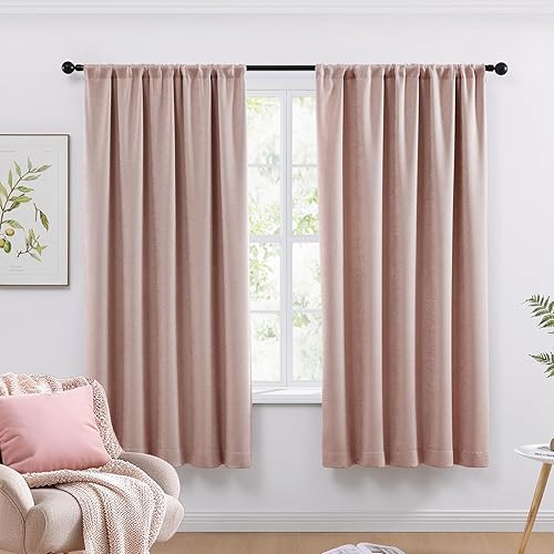 Miniatura 10 de WRENSONGE Cortinas Opacas para Dormitorio, Cortinas Opacas Azul Marino de 63 Pulgadas de Largo para Ventanas de Sala de Estar y Cocina, Cortinas