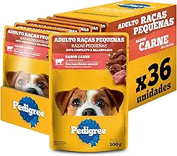 Pack Ração Úmida Pedigree Sachê Carne ao Molho para Cães Adultos de Raças Pequenas 100 g - 36 unidades
