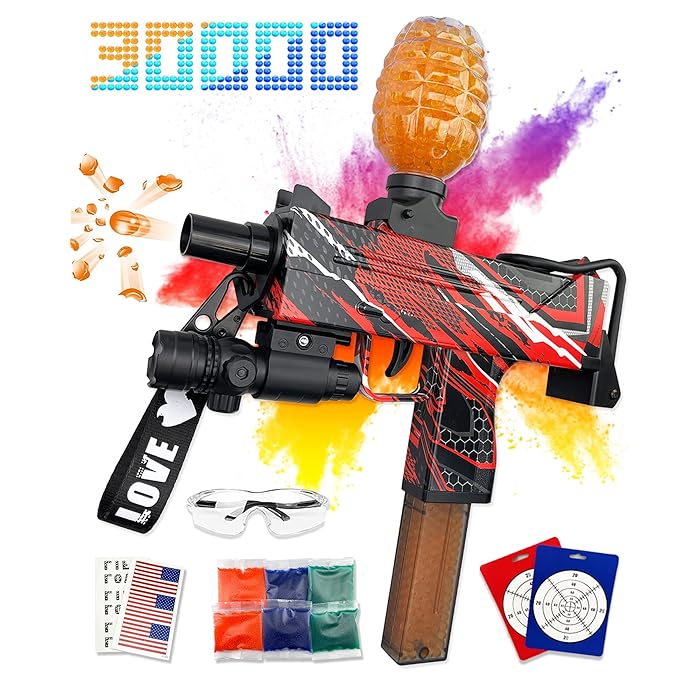 Buy Automatic Gel Ball Blaster, Electric Splatter Ball Gun, Uzi Gel