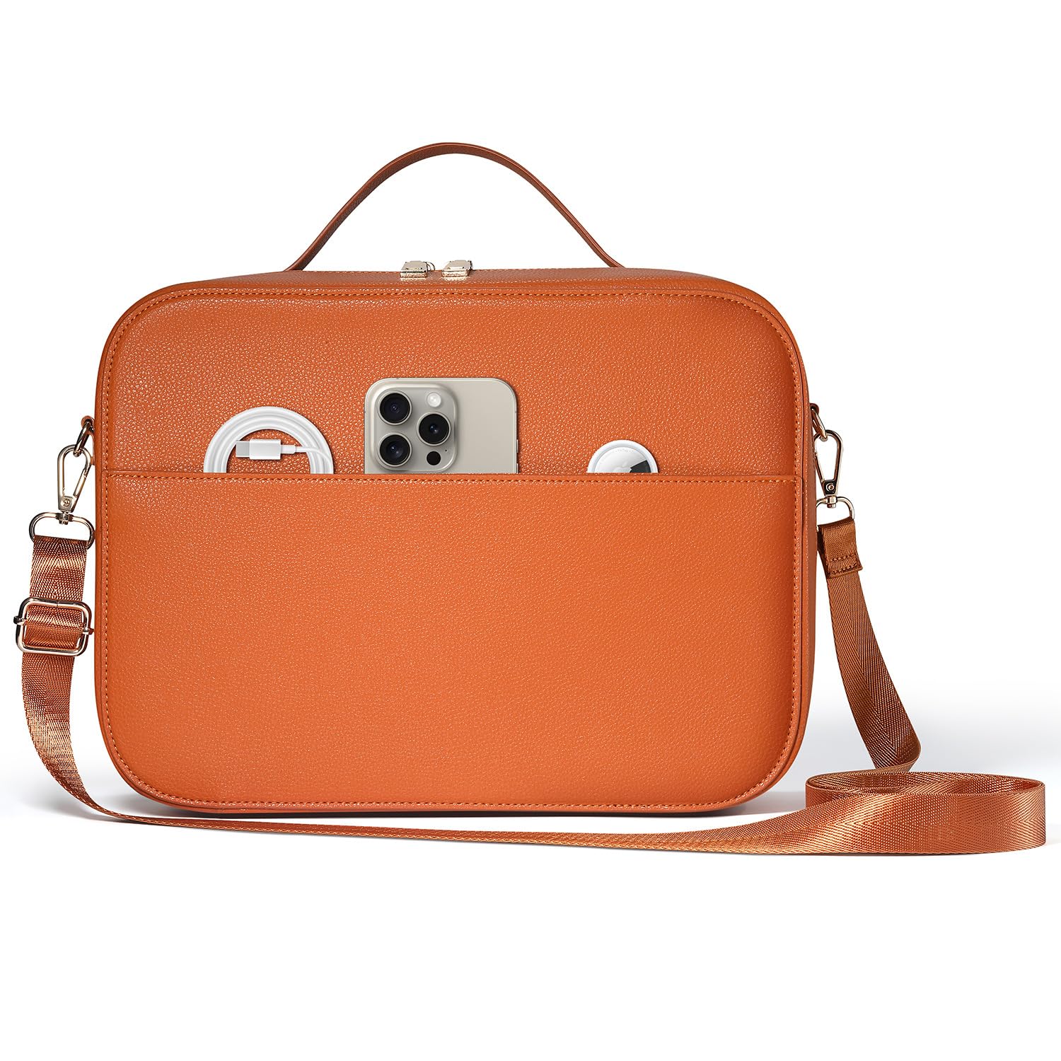 Borsa di stoccaggio per gli occhiali Vision Pro per la realtà virtuale, borsa antiurto per il trasporto a spalla, borsa da viaggio di grande spazio, custodia portatile per lo stoccaggio (Marrone)