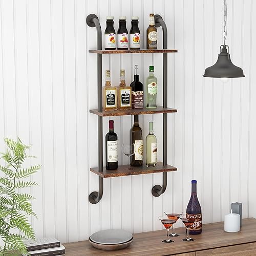 Miniatura 2 de Estantes de baño grises de 2 niveles sobre el inodoro de 24 pulgadas, estantes industriales con toallero, estantes de madera rústica para montaje en