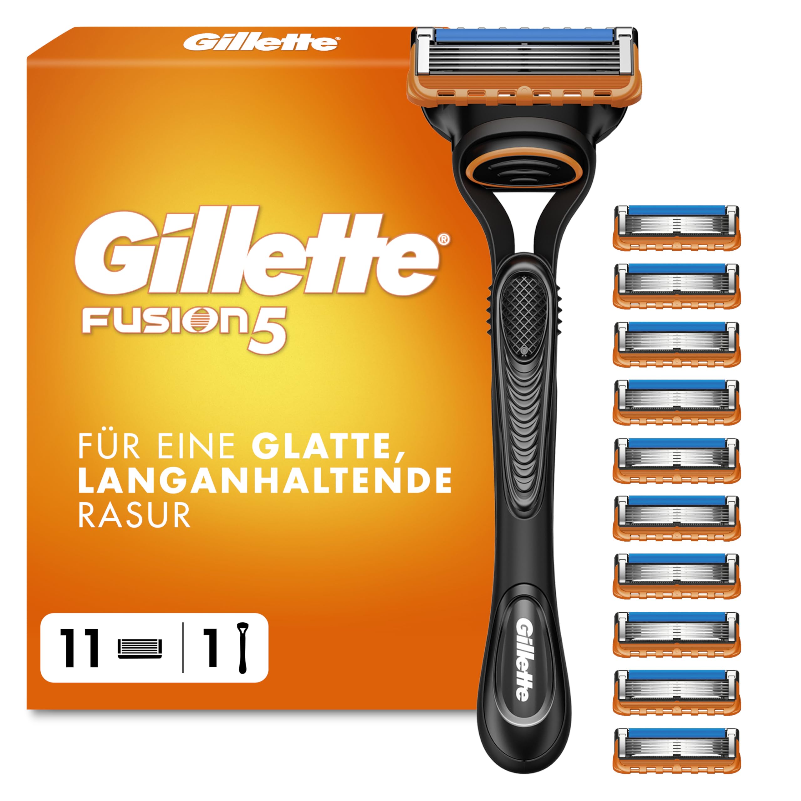 Gillette Rasierer Fusion5 – Fusion5 Rasierer, 11 Ersatzklingen, Gleitstreifen, Präzisionstrimmer