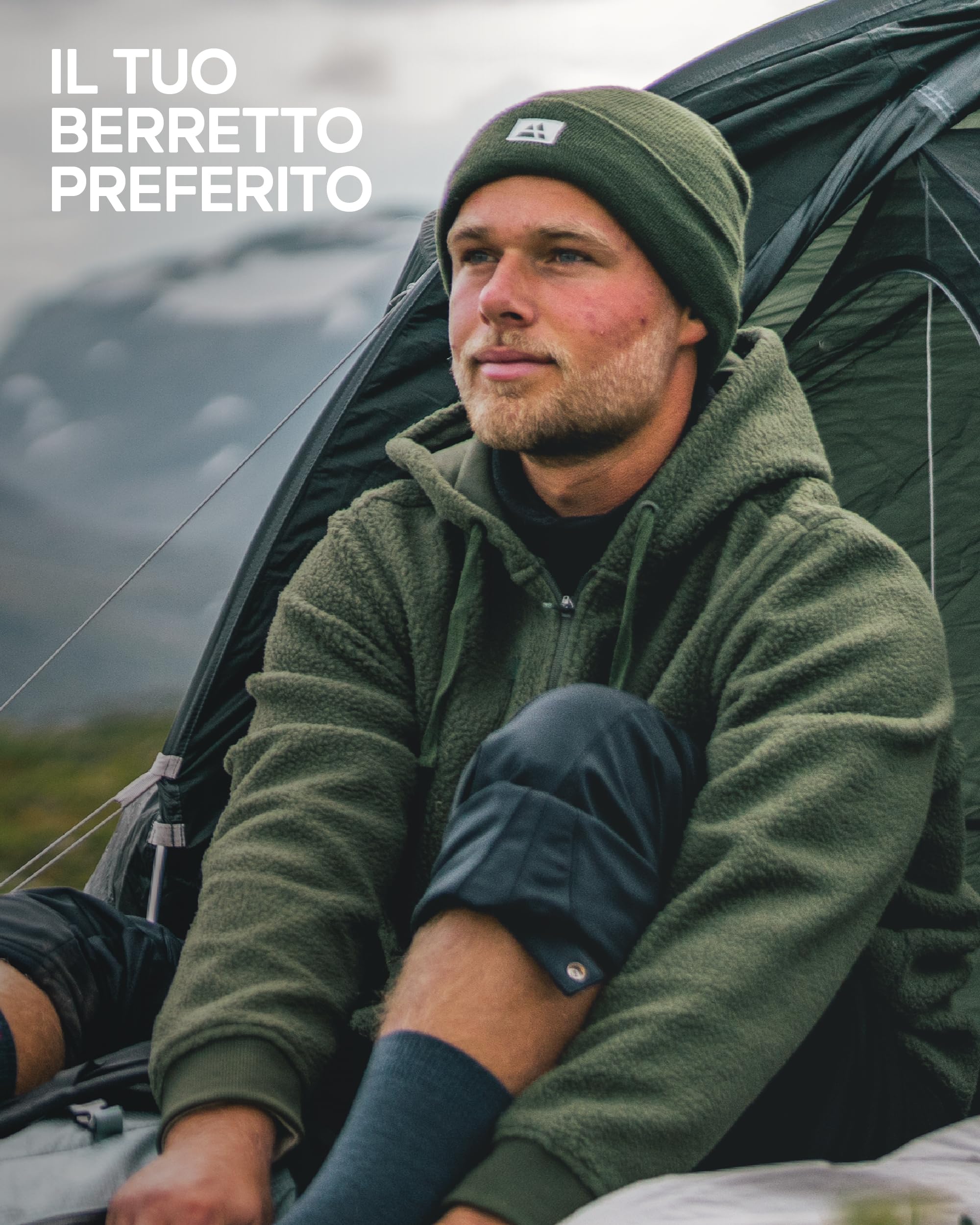 DANISH ENDURANCE Cappello Uomo Lana Merino e Fodera Pile, Berretto in Maglia, Taglia Unica Adulto, Beanie Invernale, per Sci e Sport