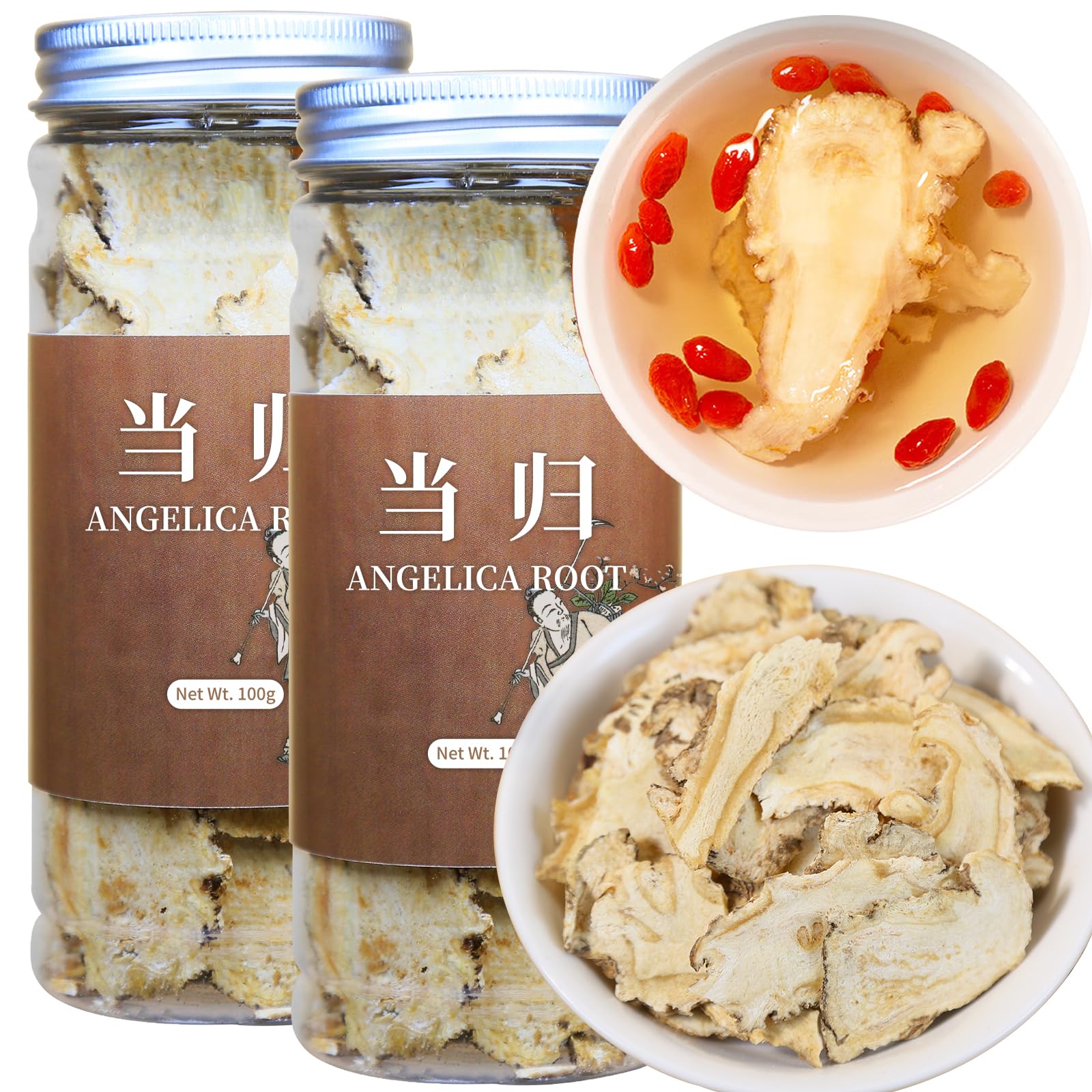 Wanhua Hall Dang Gui Tea Dong Quai Angelica Sinensis Slice Natural Herbal Tea Chinese Dried Herbs No Additives Sulfur Free 当归 當歸7.05oz/200g