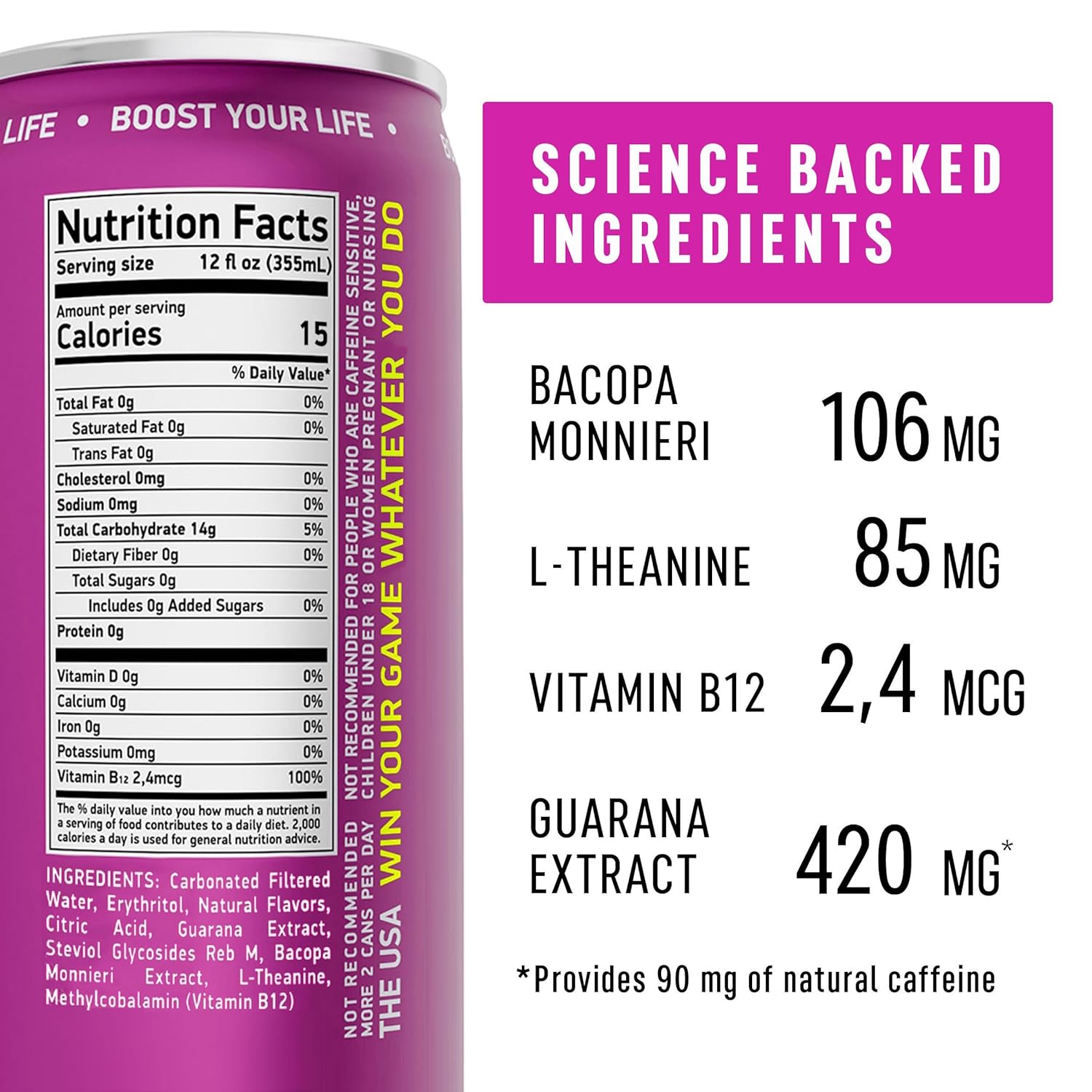 NEORON Focus + Calm | Sugar-Free Nootropic Drink for Mental Clarity - Stress & Burnout Support (12-Pack, Passion Fruit & Lime) - Image 2