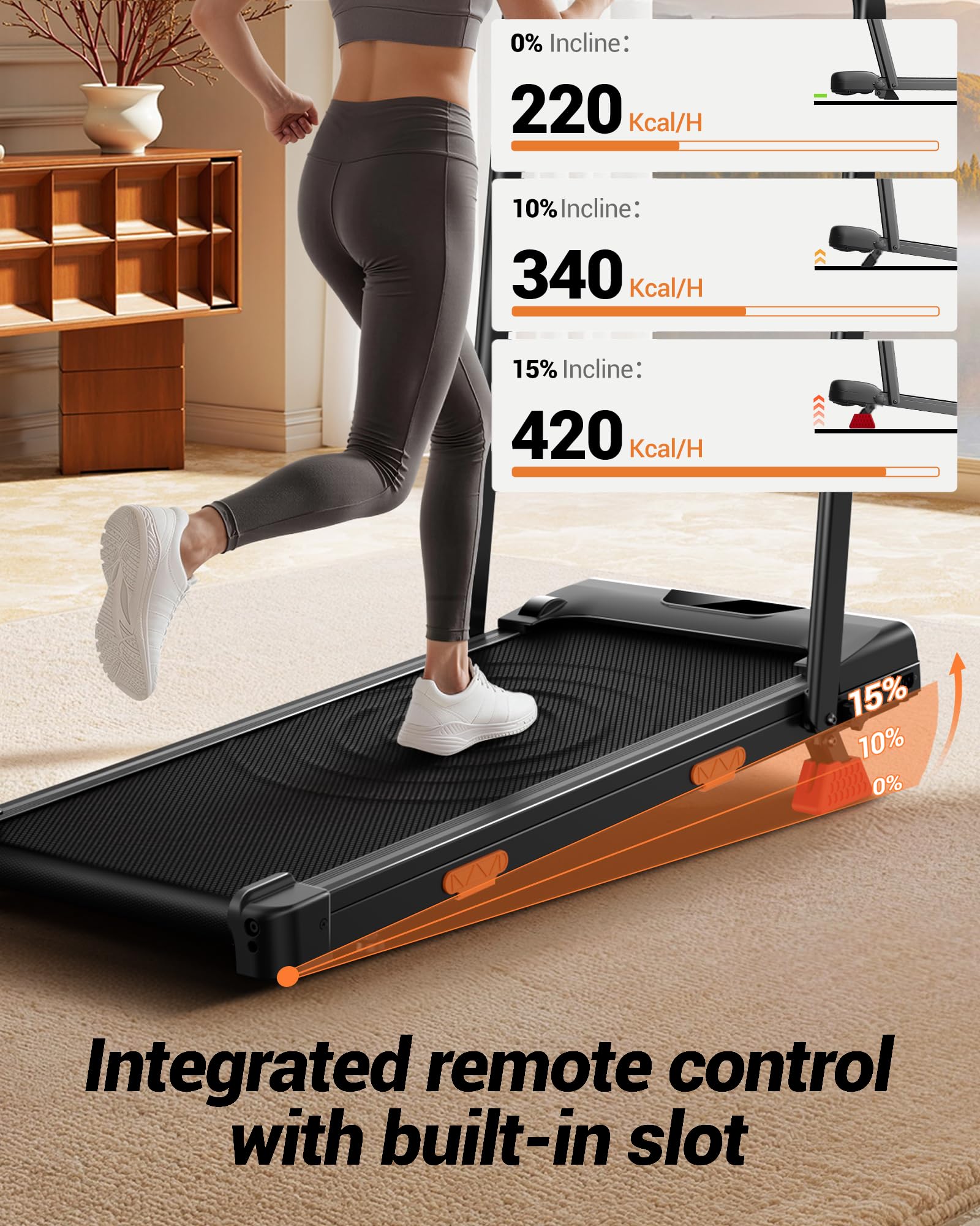 LONTEK 2.5HP Elektrisches Laufbänder Kappbares bis 10km/h | 15% Laufband für Zuhause Klappbar mit Steigung, Treadmill Walking Pad for Home, Belastung 136KG
