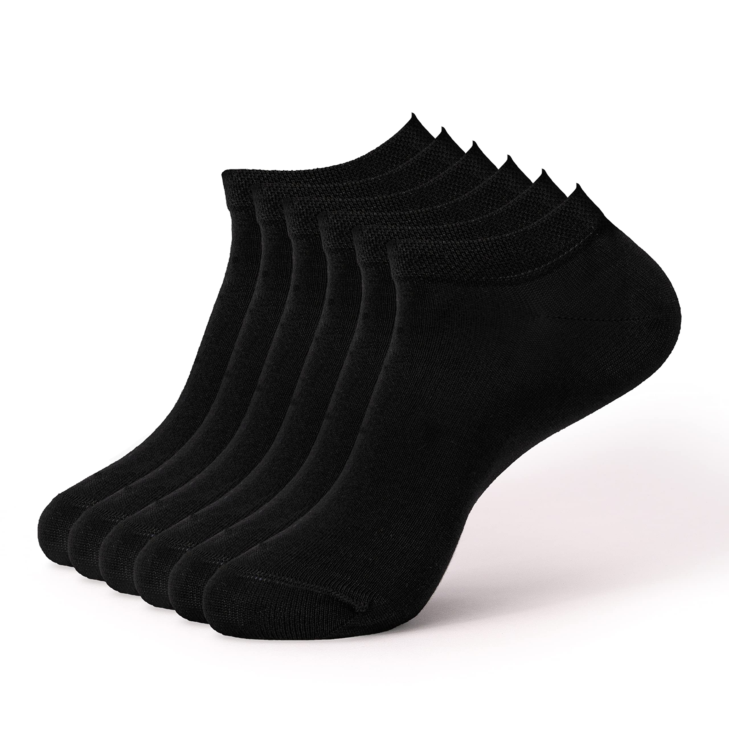 Geesy Bambus Sneaker Socken Herren Damen – Geruchshemmende, Atmungsaktive Sommersocken, Kurze & Dünne Komfort‑Sneakers, Ohne Gummibund, OEKO‑TEX, 6 Paar