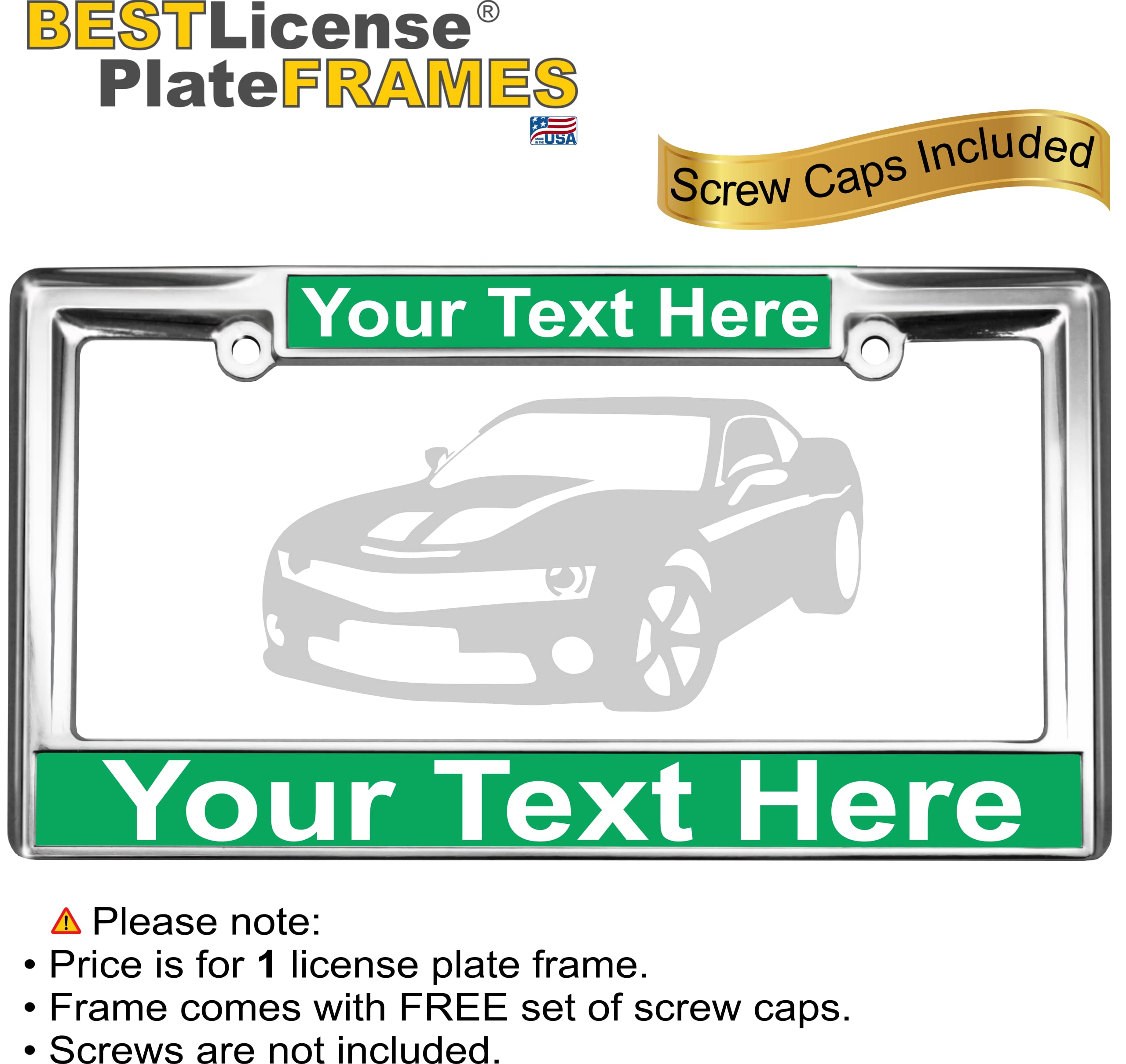 Custom Personalized Heavy Duty Chrome Metal Car License Plate Frame with Free c - Picture 30 of 132