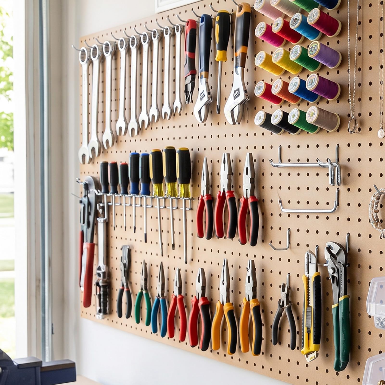 Zestaw Organizerów na Płyty Pegboard o Grubości 1/8 i 1/4 Cala