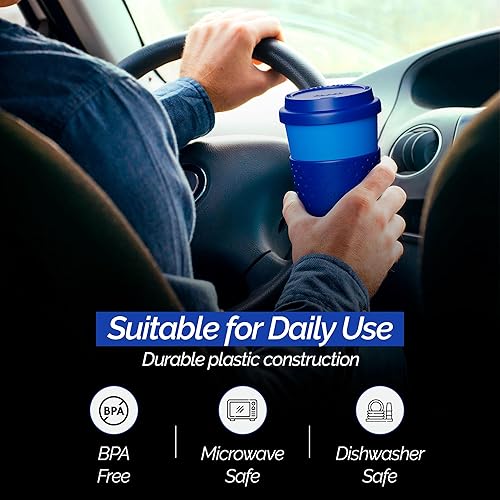 Miniatura 6 de Copco Acadia - Taza de viaje de 16 onzas con tapa, juego de 2 vasos aislados de doble pared, funda antideslizante y sin BPA, apta para microondas y