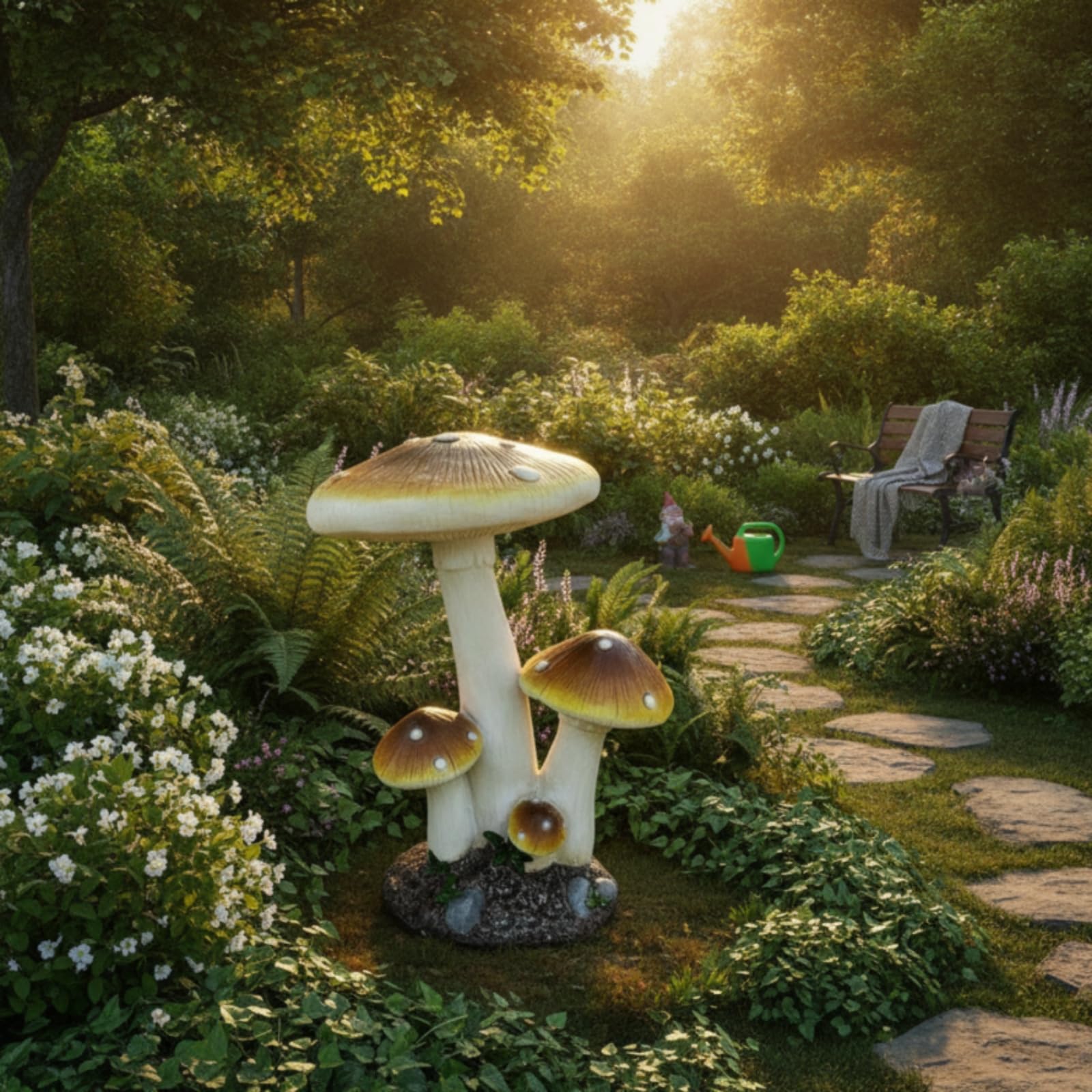 Pilz märchenhaft Pilzfigur Outdoor Pilzfigur für Gartenliebhaber, Hobbygärtner, 60 cm