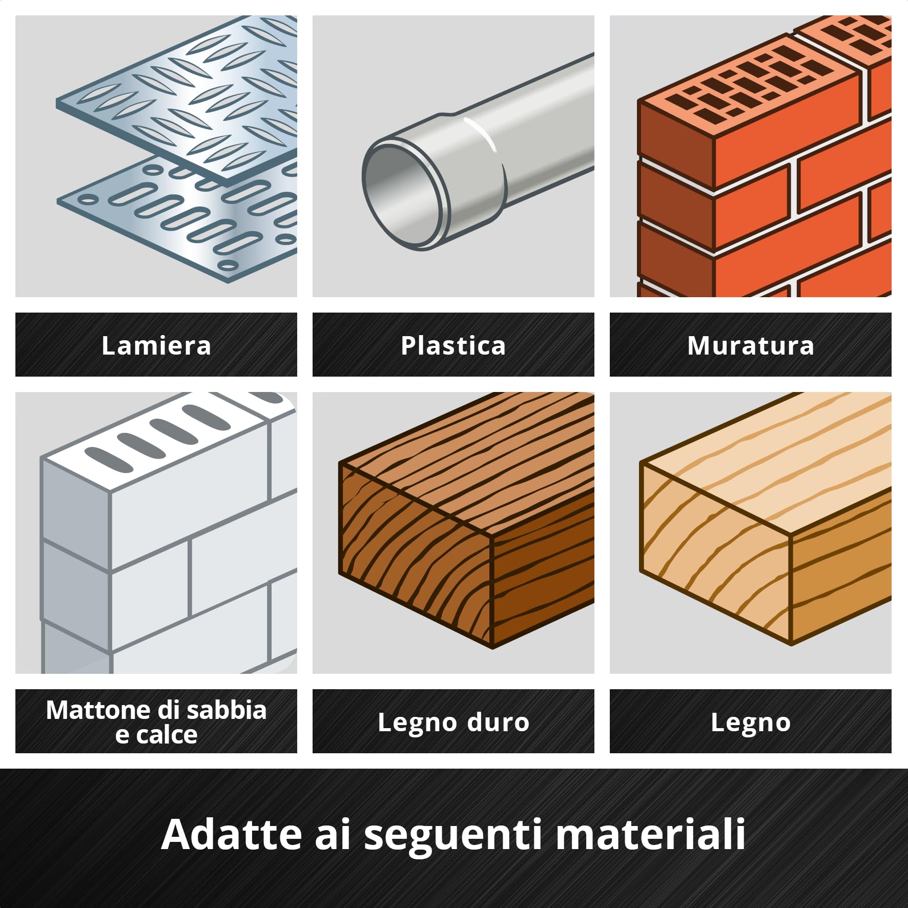 Set di punte a percussione originale Einhell M-CASE da 38 pezzi (punte da 25 mm, punte da 50 mm, punte da 90 mm, bussole esagonali, portapunte da 60 mm incl. scatola di custodia)
