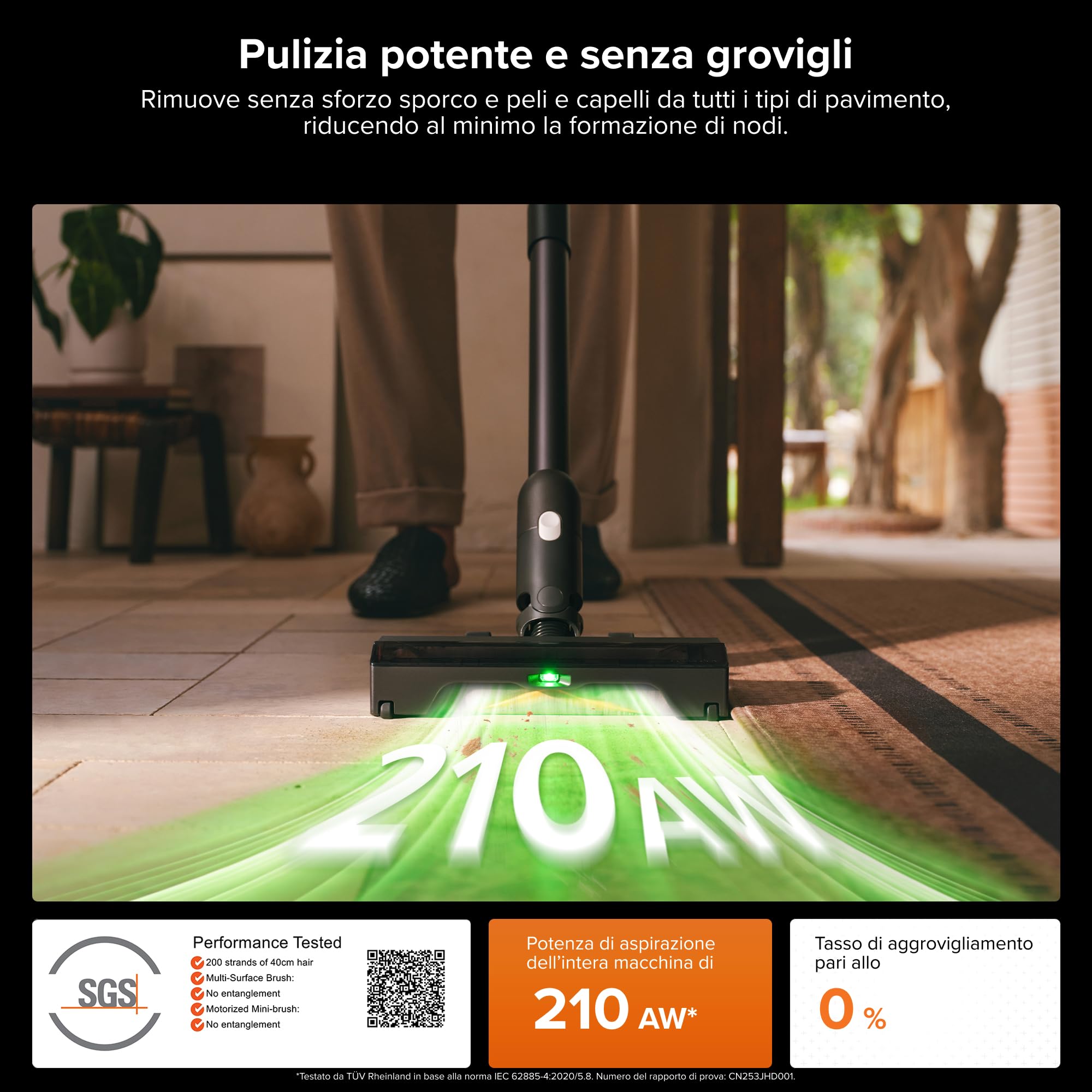 roborock H60 Hub Ultra Aspirapolvere Senza Fili con Base Auto-Svuotante, 210 AW, 90 min Autonomia, Spazzola Anti-Groviglio, LED 140°, Accessori Multisuperficie