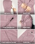33,000ft Women's Waterproof Long Rain Coats Packable Rain Jacket with Hood Trench Coats Windbreaker