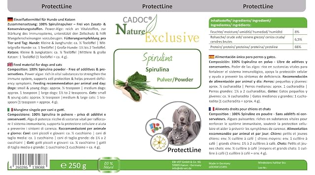 Foto 2 de 3 de Cadoc - Nature Exclusive Espirulina, 250g, tasty, for dogs and cats