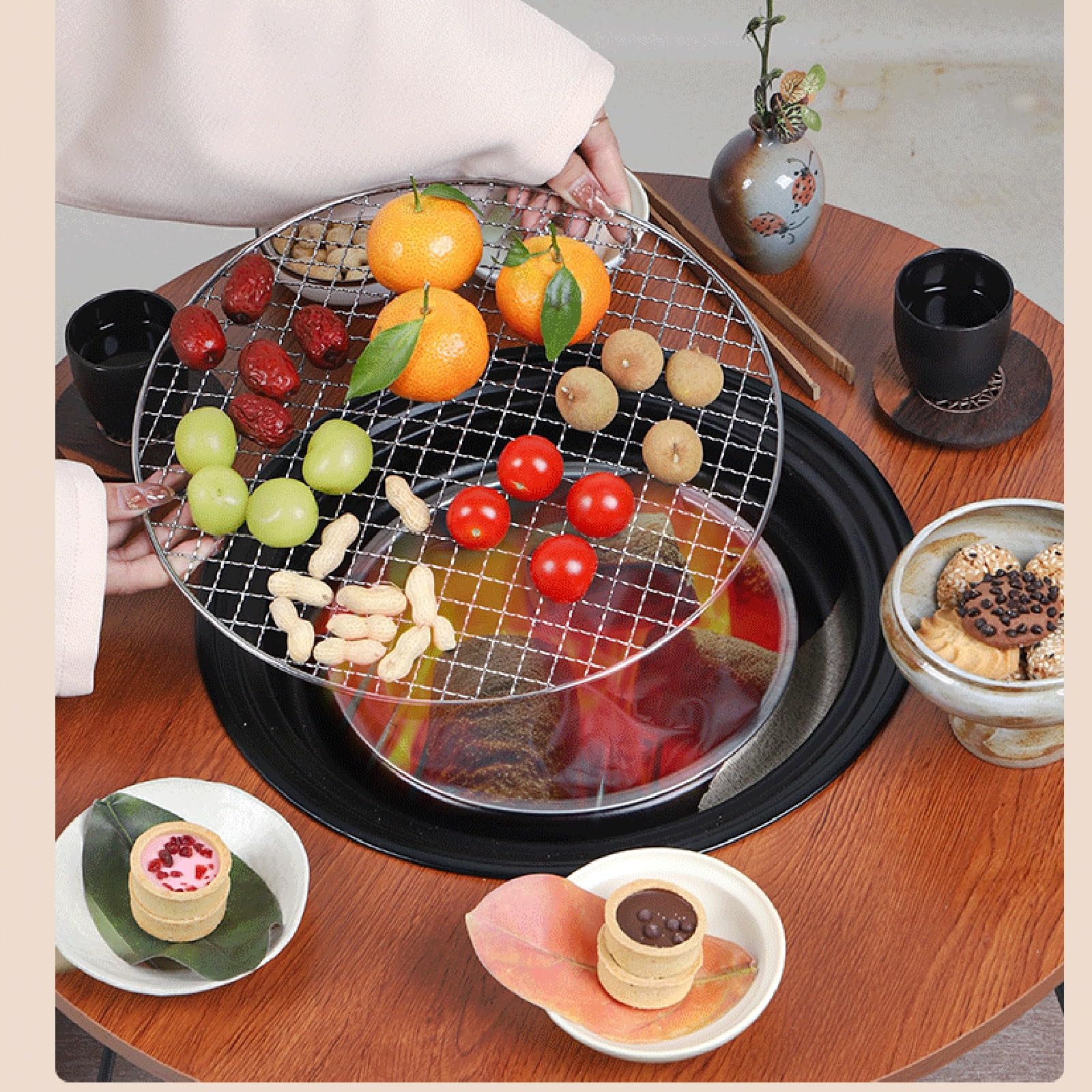 Griglie Per Barbecue A Carbonella,Piccolo Grill A Carbonella,Grill Portatile Grill In Acciaio Inox Per Barbecue,Griglia Da Tavolo Per Campeggio All'aperto E Al Coperto (Color : Style4)