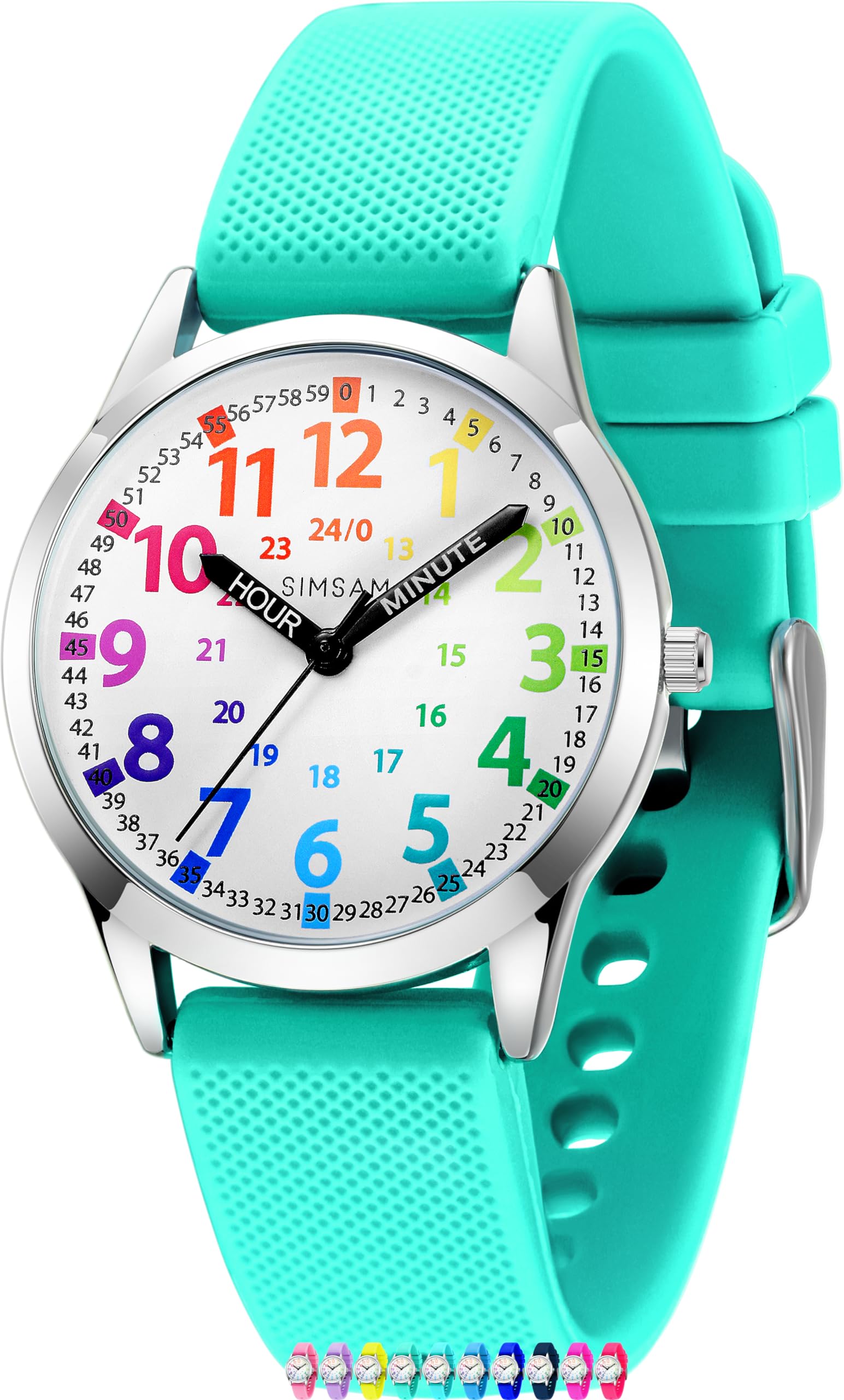 Kids Analog Watch, Learning Watch for Kids 8-12, Waterproof Time Teacher Watches for Boys Ages 5-7 6-8, Easy to Read Educational Girls Watches Ages 8-12, Great Gift Boys Girls Year 4-12 Old Waterproof
