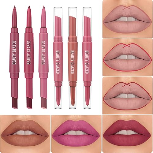 Miniatura 8 de MYUANGO Lápiz labial de terciopelo mate + delineador de labios 2 en 1, kit de maquillaje de labios vegano de larga duración para labios coloridos y