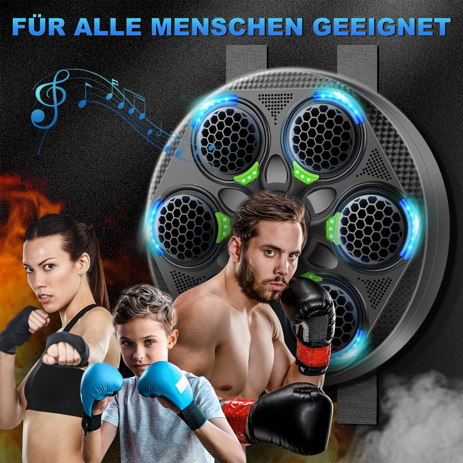 Music Boxing Machine - Upgraded Smart Bluetooth Wall-Mounted Music Punch Boxing Set mit Boxhandschuhen, 15 Geschwindigkeitsmodi und Zählmodus für Erwachsene Box