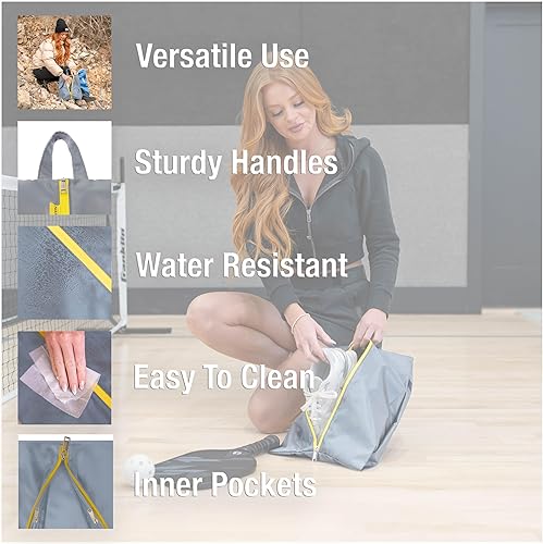 Miniatura 3 de Bolsas de viaje resistentes al agua para zapatos con dos bolsillos interiores Bolsa de almacenamiento para zapatos con cremallera y asa Bolsa