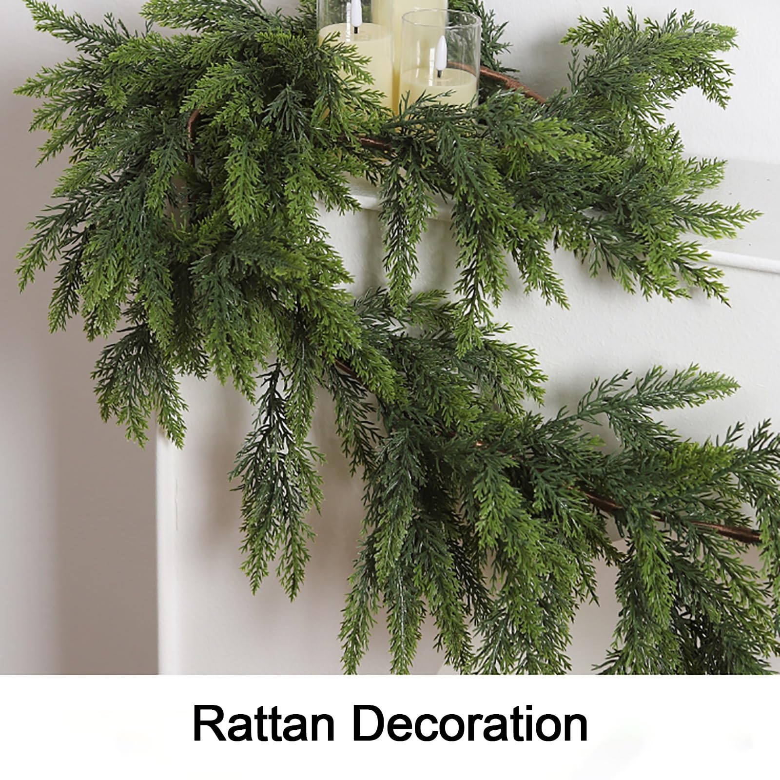 Corona Navideña Artificial, Decoración Navideña con Piñas, Bayas y Eucalipto, Ideal para Interiores y Exteriores(Red)