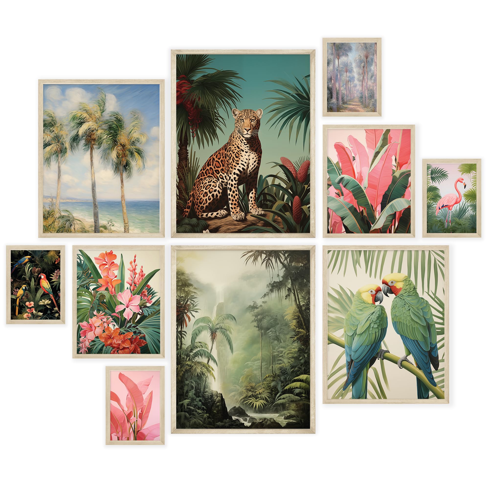 Nistio® Botanical Art Prints, Jungle Gallery Wall Art Poster, Modern Home Wall Prints, Sage Green Wall Decor, Greenery Wall Art Decor, Minimalist Aesthetic Bedroom, Art Posters For Room Aesthetic