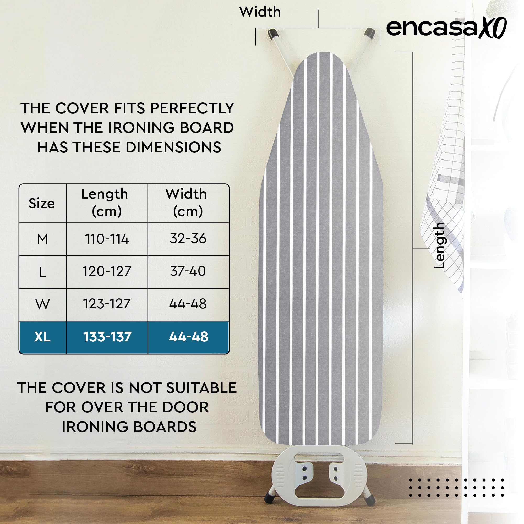 Encasa XO Ironing Board Cover - Heat Resistant & Durable -5