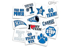Team Spirit Temporary Tattoos | Blue Paw Prints | Pack of 48