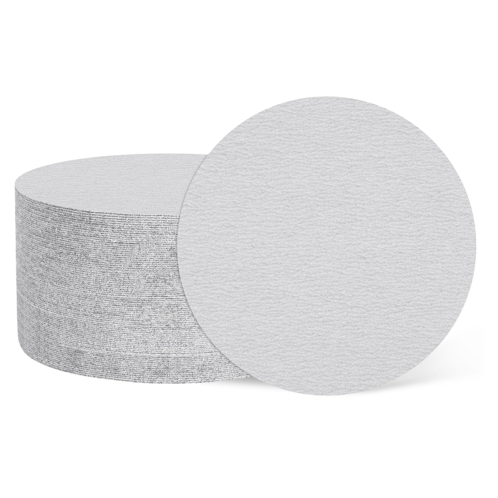 sourcing map 100 Pcs 150mm (6 Inch) Sanding Disc 180 Grit Hook and Loop Sandpaper Random Orbital Sander Pads for Woodworking Automotive Metal Polishing, White