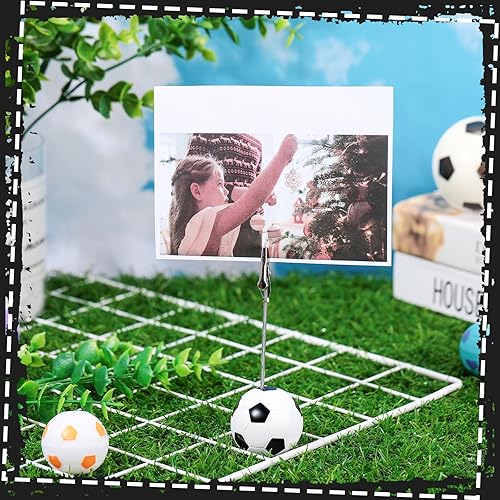 Miniatura 5 de Jetec 12 clips de notas de resina para base de bolas deportivas con alambre de cocodrilo, soporte de mesa para números, soporte de fotos para